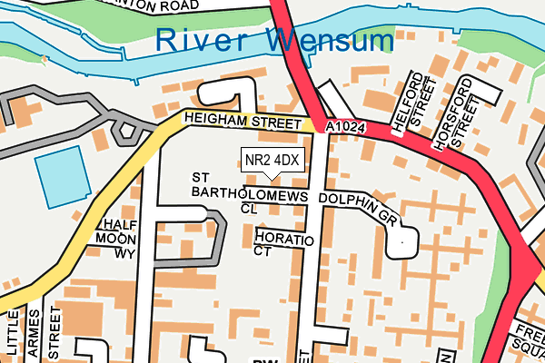 NR2 4DX map - OS OpenMap – Local (Ordnance Survey)
