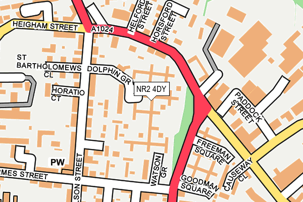 NR2 4DY map - OS OpenMap – Local (Ordnance Survey)