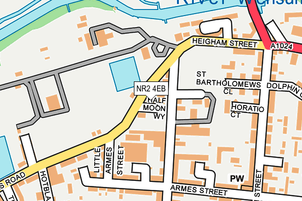 NR2 4EB map - OS OpenMap – Local (Ordnance Survey)