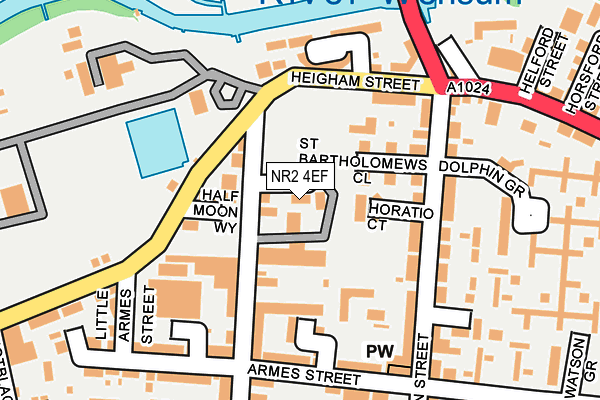 NR2 4EF map - OS OpenMap – Local (Ordnance Survey)