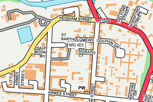 NR2 4EX map - OS OpenMap – Local (Ordnance Survey)