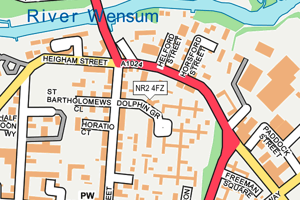 NR2 4FZ map - OS OpenMap – Local (Ordnance Survey)