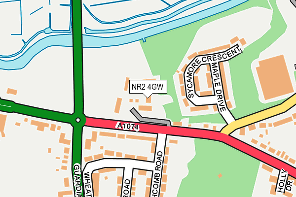 NR2 4GW map - OS OpenMap – Local (Ordnance Survey)