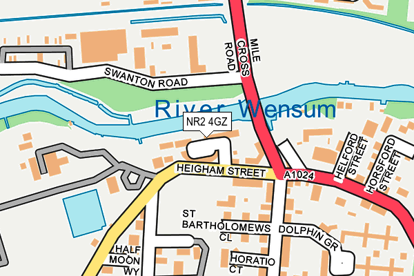 NR2 4GZ map - OS OpenMap – Local (Ordnance Survey)