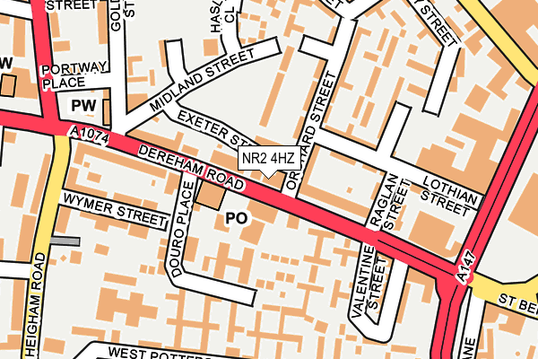 NR2 4HZ map - OS OpenMap – Local (Ordnance Survey)