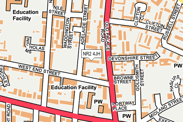 NR2 4JH map - OS OpenMap – Local (Ordnance Survey)