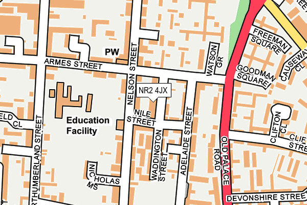 NR2 4JX map - OS OpenMap – Local (Ordnance Survey)