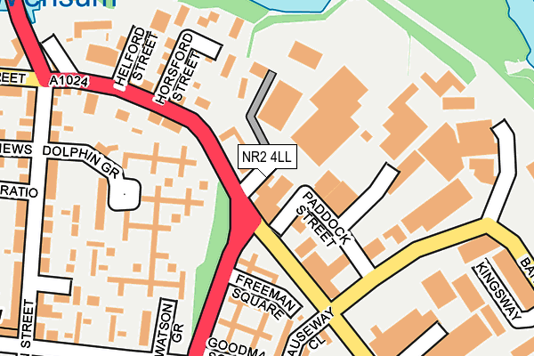 NR2 4LL map - OS OpenMap – Local (Ordnance Survey)