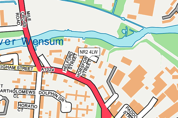 NR2 4LW map - OS OpenMap – Local (Ordnance Survey)
