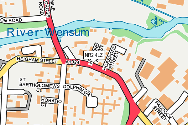 NR2 4LZ map - OS OpenMap – Local (Ordnance Survey)