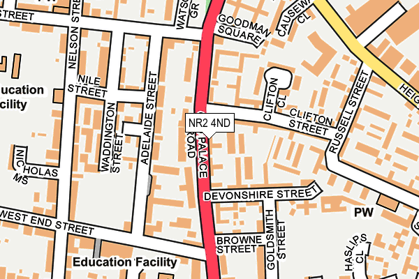 NR2 4ND map - OS OpenMap – Local (Ordnance Survey)
