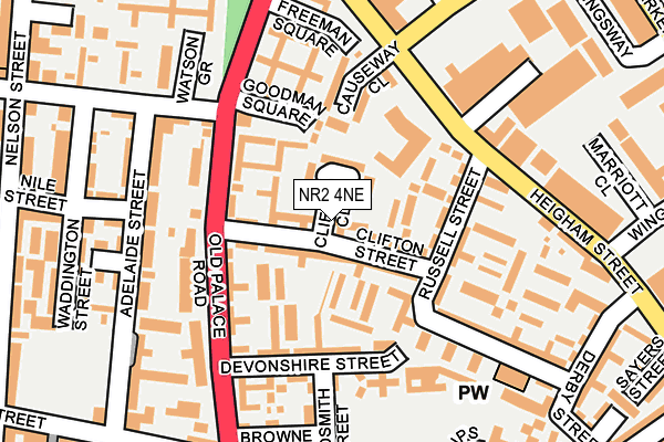 NR2 4NE map - OS OpenMap – Local (Ordnance Survey)