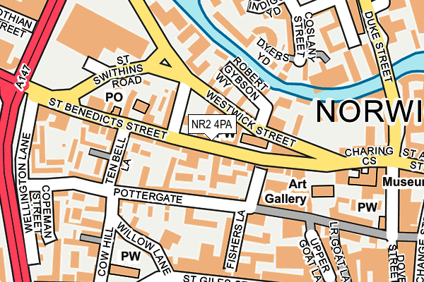 NR2 4PA map - OS OpenMap – Local (Ordnance Survey)