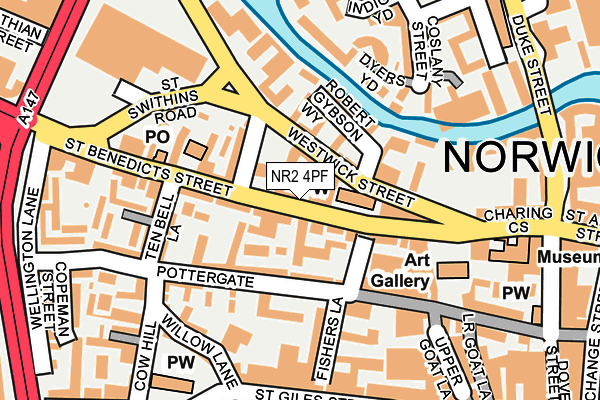 NR2 4PF map - OS OpenMap – Local (Ordnance Survey)