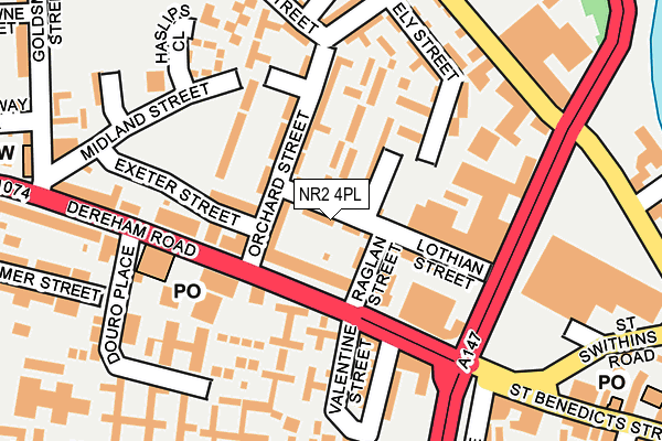 NR2 4PL map - OS OpenMap – Local (Ordnance Survey)