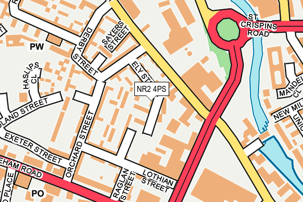 NR2 4PS map - OS OpenMap – Local (Ordnance Survey)