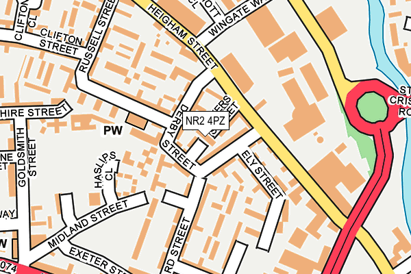 NR2 4PZ map - OS OpenMap – Local (Ordnance Survey)