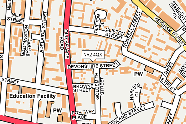 NR2 4QX map - OS OpenMap – Local (Ordnance Survey)