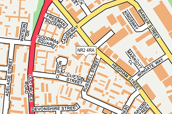 NR2 4RA map - OS OpenMap – Local (Ordnance Survey)