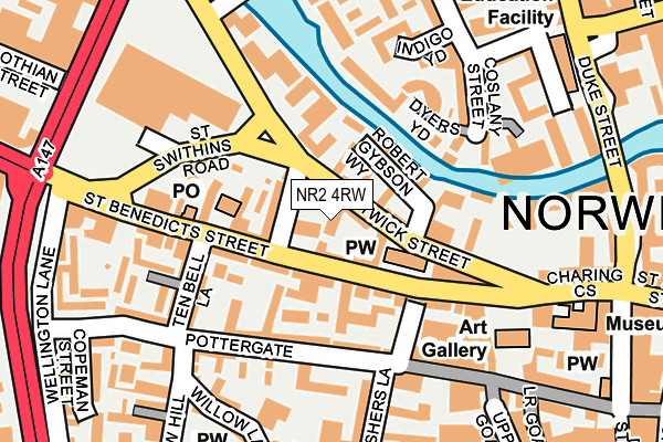NR2 4RW map - OS OpenMap – Local (Ordnance Survey)