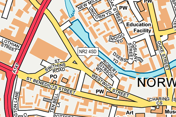 NR2 4SD map - OS OpenMap – Local (Ordnance Survey)