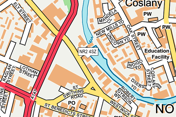 NR2 4SZ map - OS OpenMap – Local (Ordnance Survey)