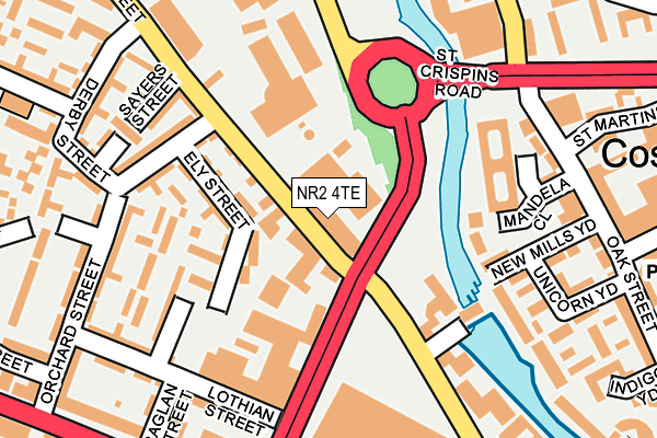 NR2 4TE map - OS OpenMap – Local (Ordnance Survey)