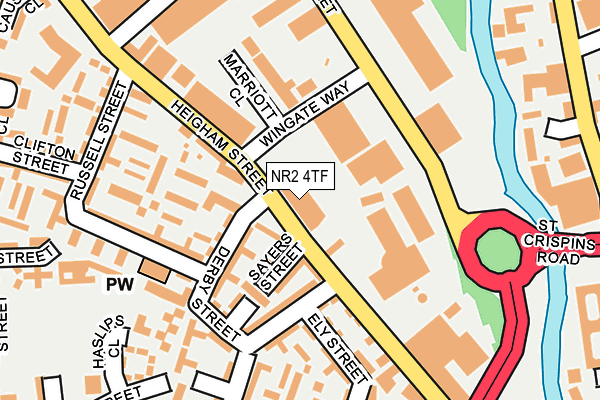 NR2 4TF map - OS OpenMap – Local (Ordnance Survey)