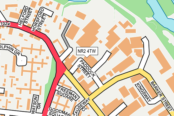 NR2 4TW map - OS OpenMap – Local (Ordnance Survey)