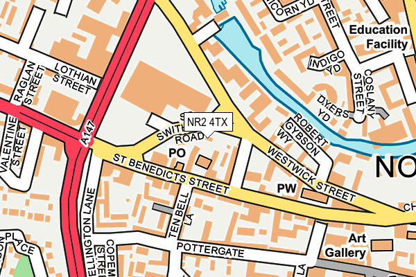 NR2 4TX map - OS OpenMap – Local (Ordnance Survey)