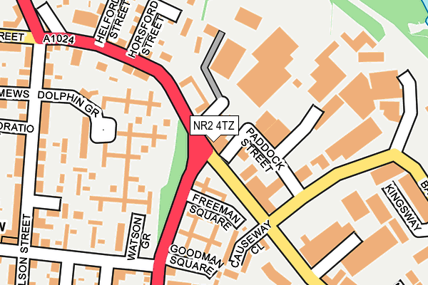 NR2 4TZ map - OS OpenMap – Local (Ordnance Survey)