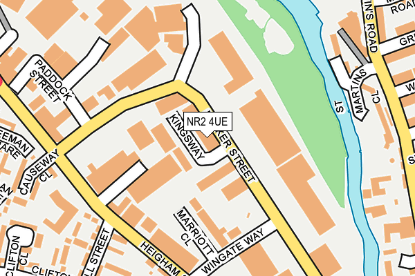NR2 4UE map - OS OpenMap – Local (Ordnance Survey)