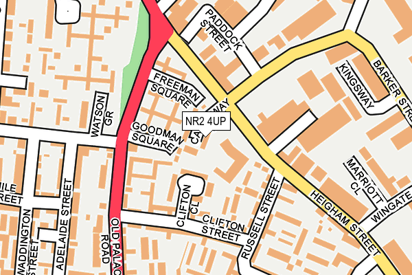 NR2 4UP map - OS OpenMap – Local (Ordnance Survey)