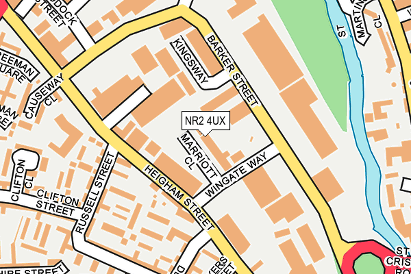 NR2 4UX map - OS OpenMap – Local (Ordnance Survey)