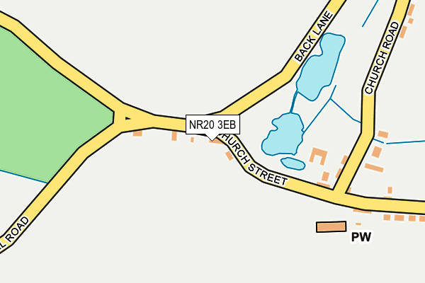 NR20 3EB map - OS OpenMap – Local (Ordnance Survey)
