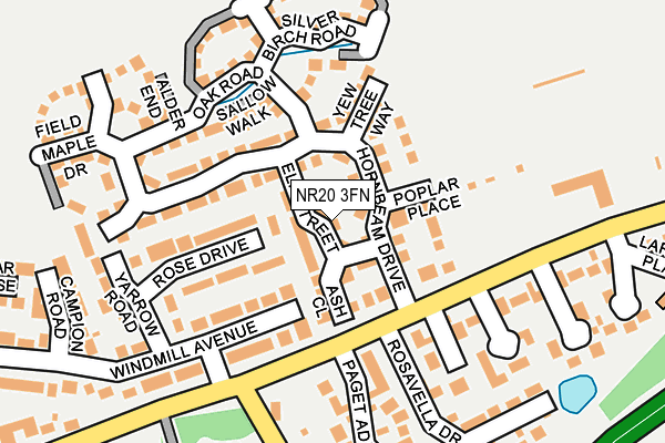 NR20 3FN map - OS OpenMap – Local (Ordnance Survey)