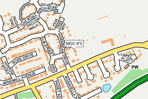 NR20 3FS map - OS OpenMap – Local (Ordnance Survey)