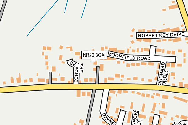 NR20 3GA map - OS OpenMap – Local (Ordnance Survey)