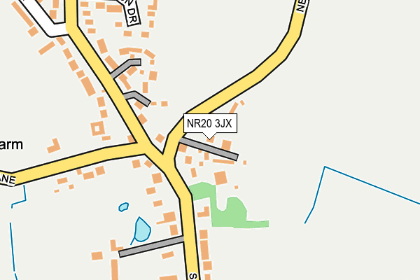 NR20 3JX map - OS OpenMap – Local (Ordnance Survey)