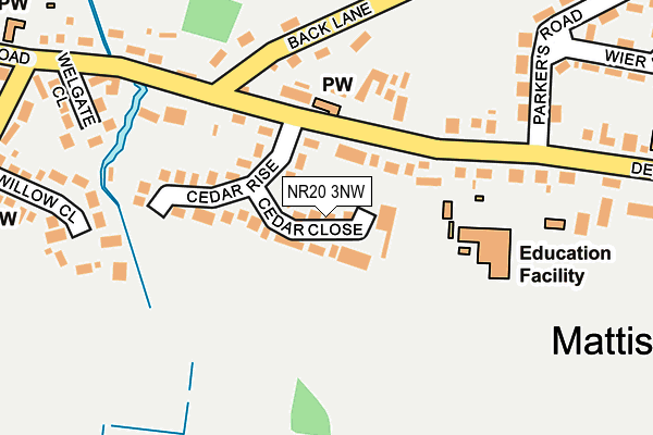 NR20 3NW map - OS OpenMap – Local (Ordnance Survey)