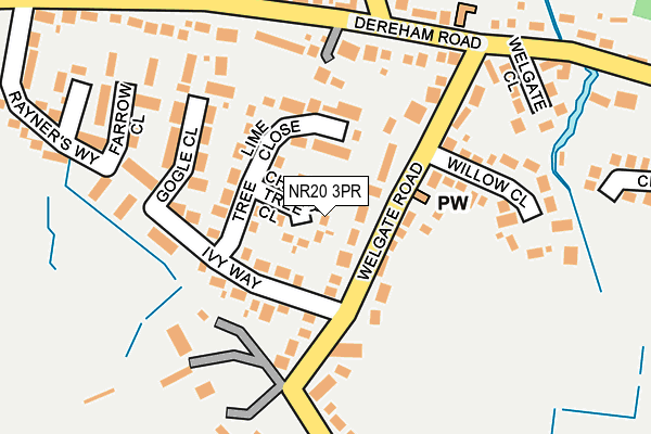 NR20 3PR map - OS OpenMap – Local (Ordnance Survey)