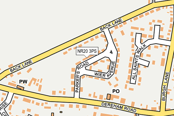 NR20 3PS map - OS OpenMap – Local (Ordnance Survey)