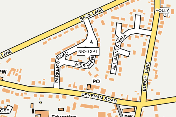 NR20 3PT map - OS OpenMap – Local (Ordnance Survey)