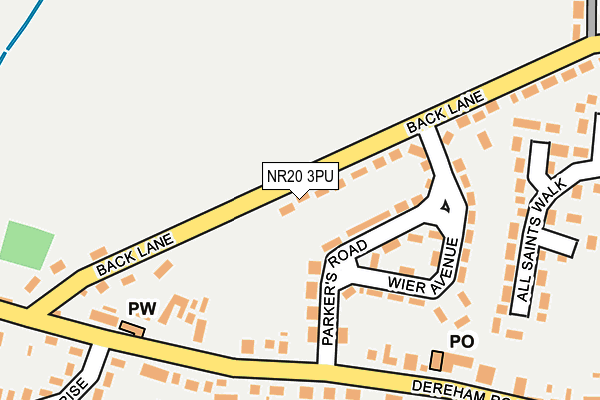 NR20 3PU map - OS OpenMap – Local (Ordnance Survey)