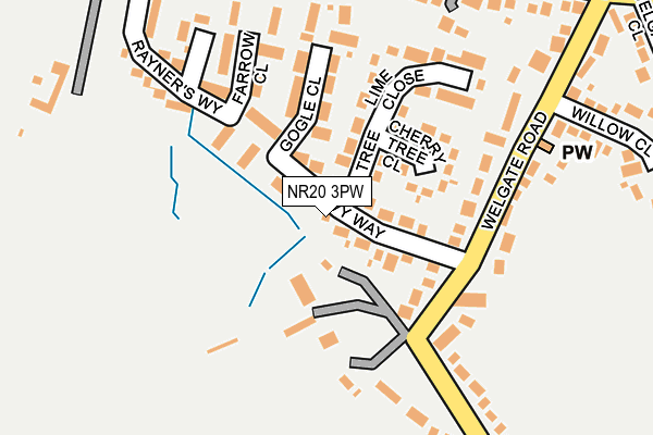 NR20 3PW map - OS OpenMap – Local (Ordnance Survey)