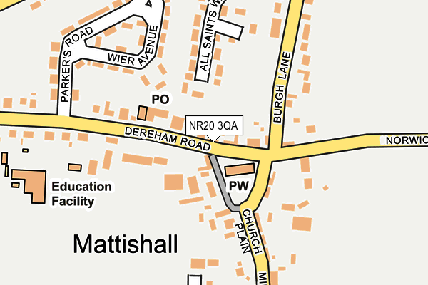 NR20 3QA map - OS OpenMap – Local (Ordnance Survey)