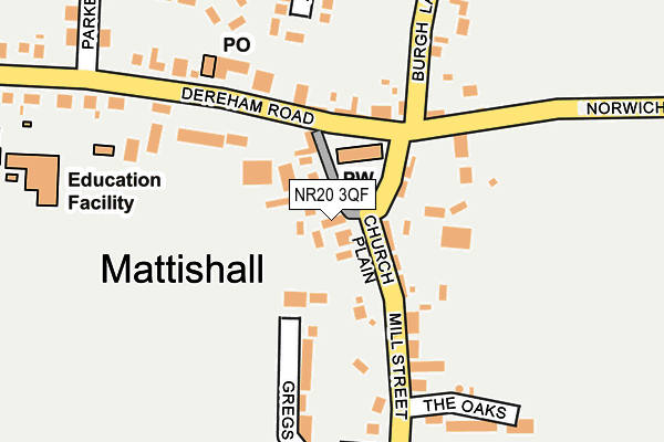 NR20 3QF map - OS OpenMap – Local (Ordnance Survey)