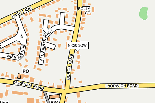 NR20 3QW map - OS OpenMap – Local (Ordnance Survey)