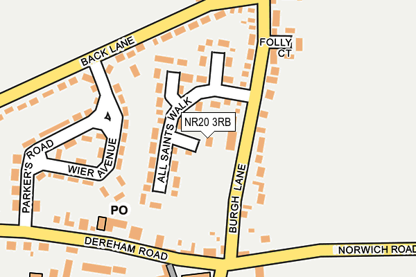 NR20 3RB map - OS OpenMap – Local (Ordnance Survey)