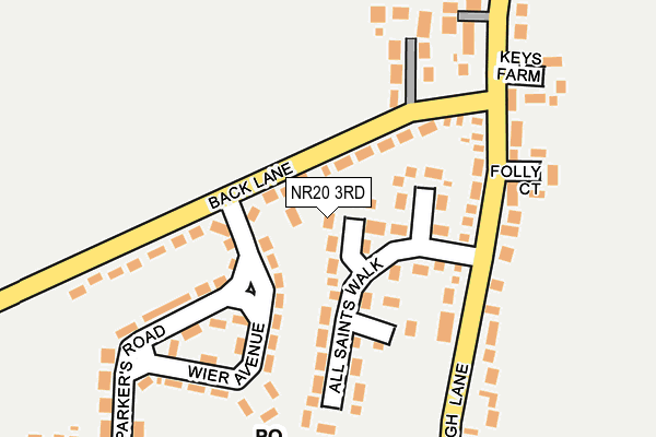NR20 3RD map - OS OpenMap – Local (Ordnance Survey)